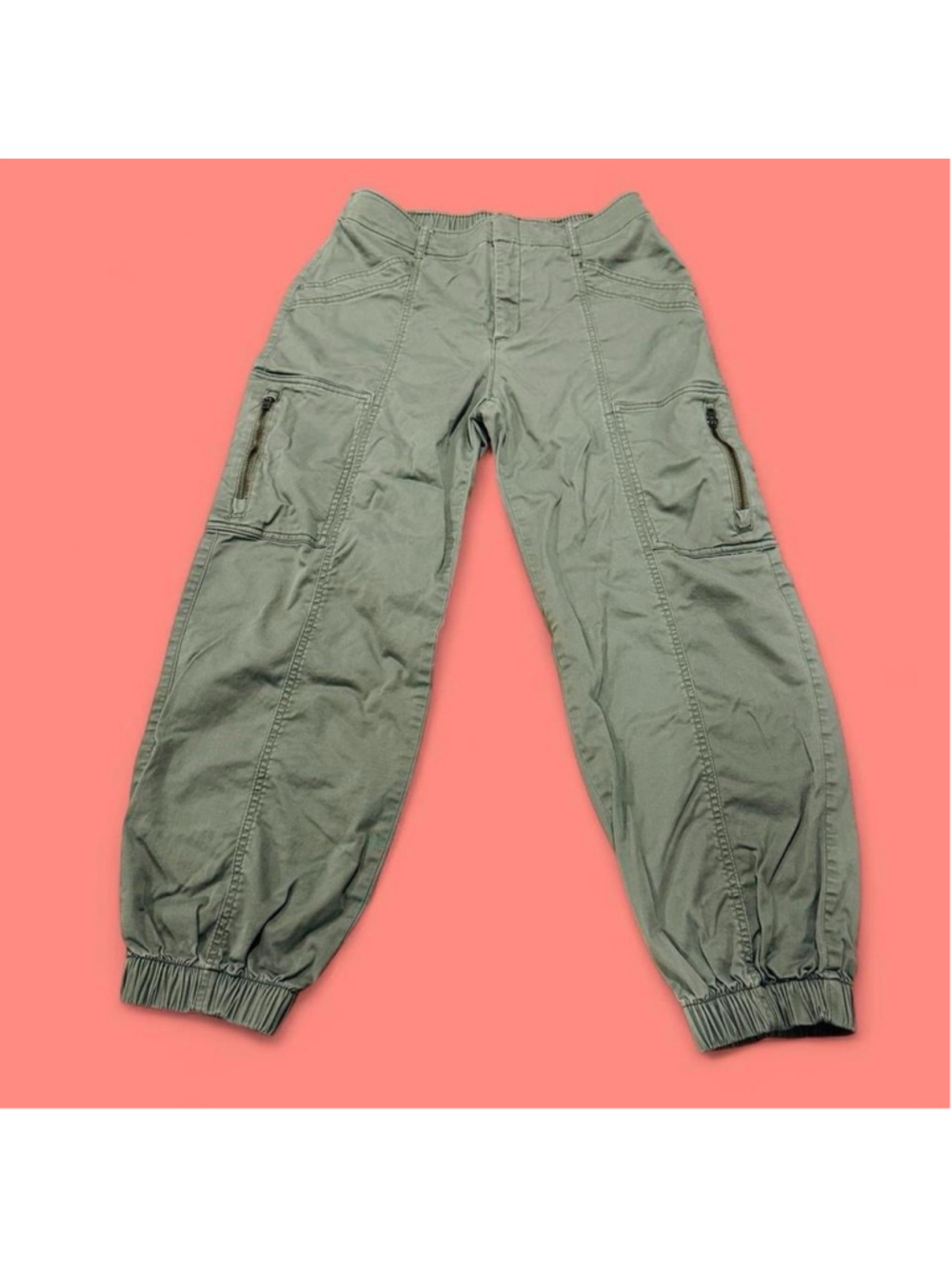 GAP Downtown Jogger Cargo Pants Women Small Green Utility Y2K Parachute Gorpcore
